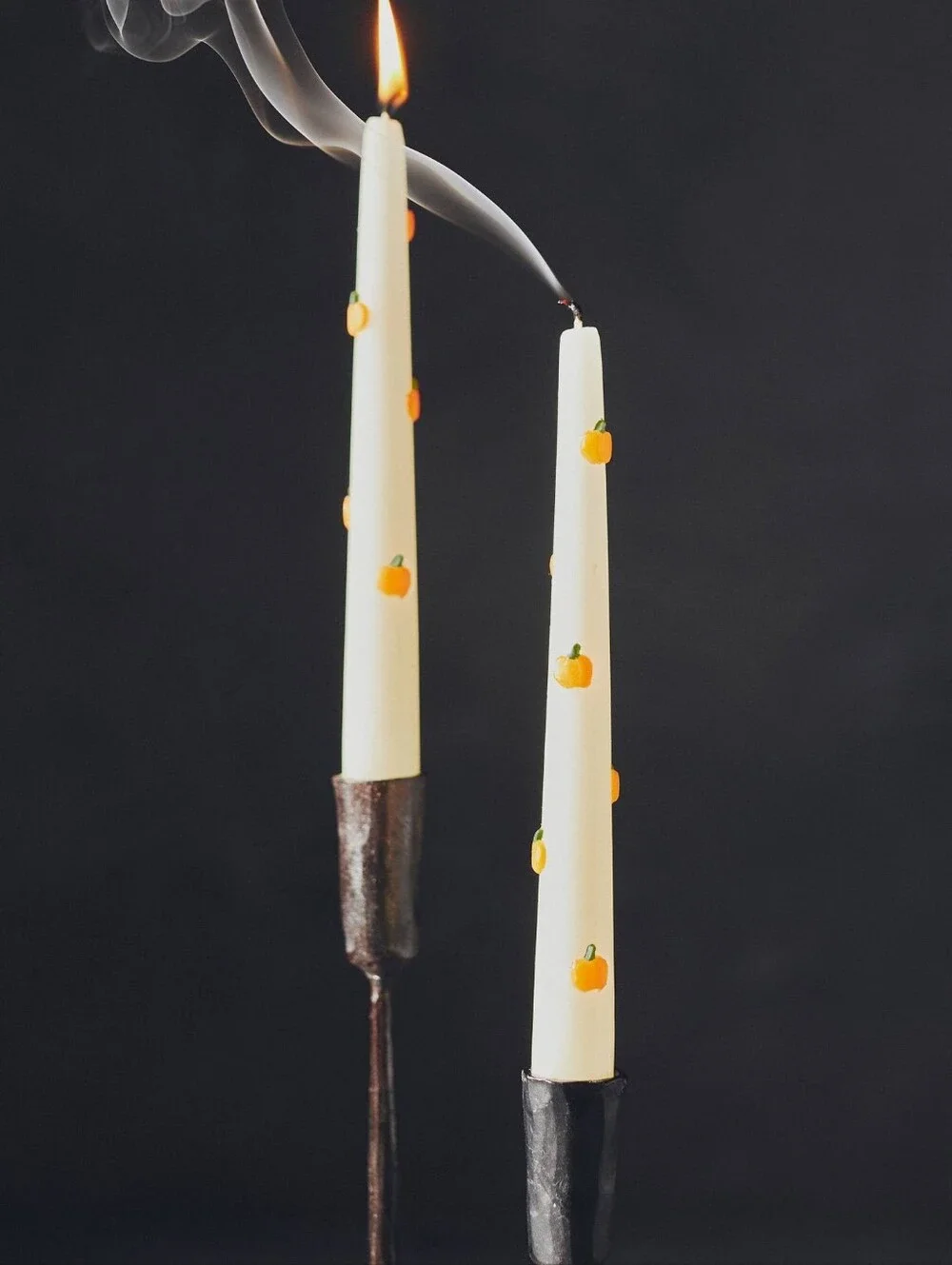 Anthropologie Icon Pumpkin Taper Candles, Set of 2